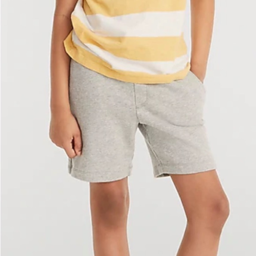 J crew kids terry sweatshorts heather grey